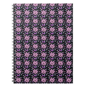 Cuaderno Patrón floral de mariposa morada Cottagecore lindo