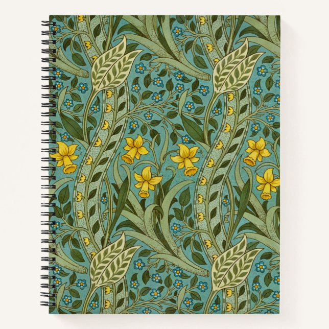 Cuaderno Patrón Floral de Narciso Clásico de William Morris (Anverso)