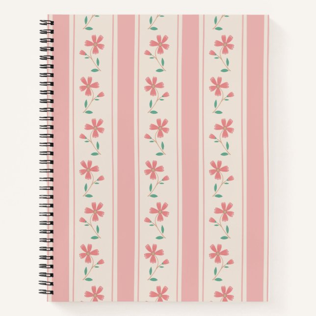 Cuaderno Patrón floral de núcleo de algodón (Anverso)