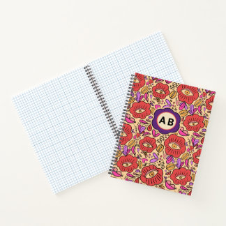 Cuaderno Patrón Floral de Ojo Afortunado