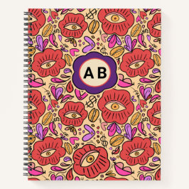Cuaderno Patrón Floral de Ojo Afortunado