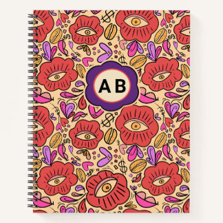 Cuaderno Patrón Floral de Ojo Afortunado