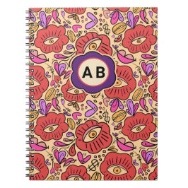 Cuaderno Patrón Floral de Ojo Afortunado