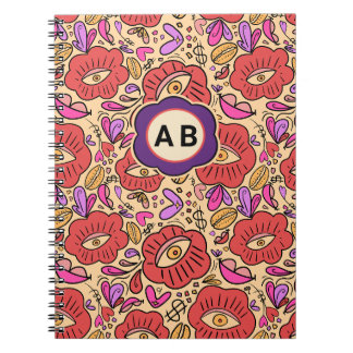 Cuaderno Patrón Floral de Ojo Afortunado