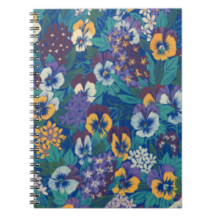 Cuaderno Patrón Floral de Pensamiento Vintage   Jardín de C
