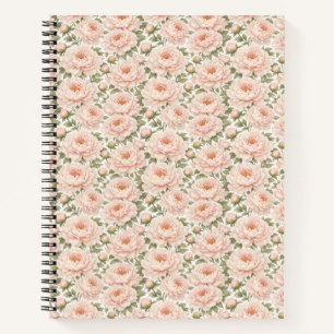 Cuaderno Patrón floral de peonía elegante