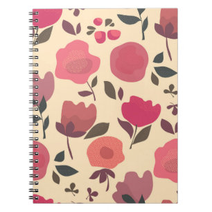 Cuaderno Patrón Floral De Polvo Estilo Boho.