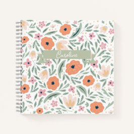 Cuaderno Patrón floral de primavera de Pastel