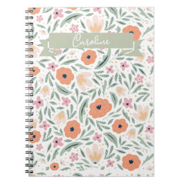 Cuaderno Patrón floral de primavera de Pastel