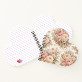 Cuaderno Patrón floral de rosa vintage | Pastel elegante