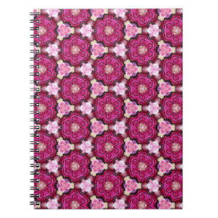 Cuaderno Patrón floral de rosas rosadas