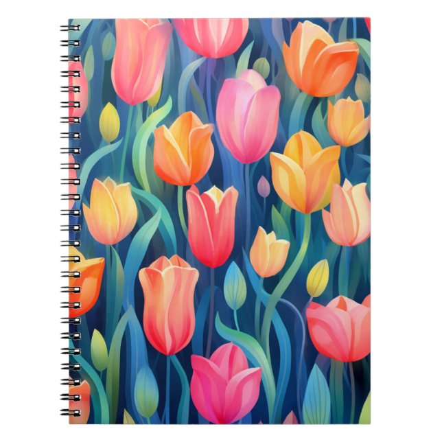 Cuaderno Patrón floral de Tulips (Frente)