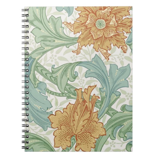 Cuaderno Patrón floral de un solo stem de William Morris (Frente)