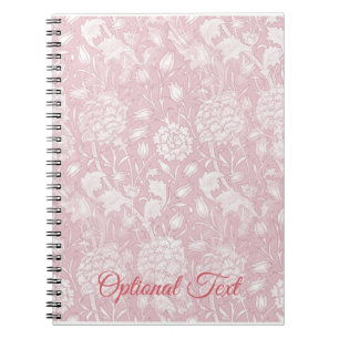 Cuaderno Patrón floral de William Morris en portátil rosa