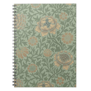Cuaderno Patrón floral de William Morris Grafton en verde s
