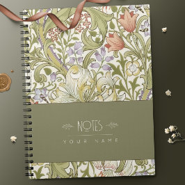 Cuaderno Patrón floral de William Morris Lily Art Nouveau