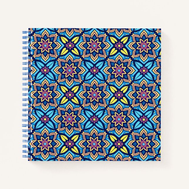 Cuaderno Patrón floral decorativo colorido (Anverso)