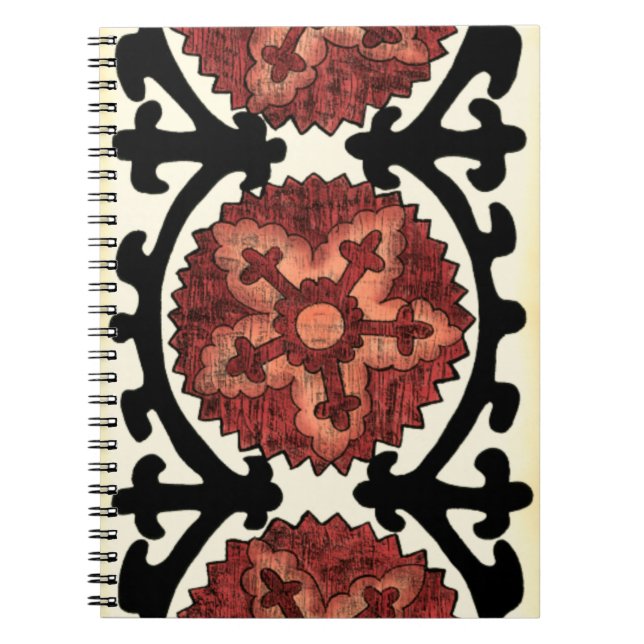 Cuaderno Patrón floral decorativo de estilo suzani (Frente)