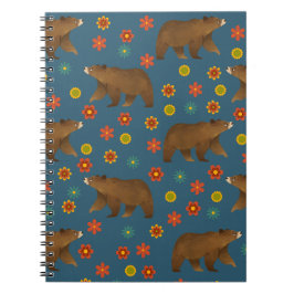 Cuaderno Patrón floral del oso