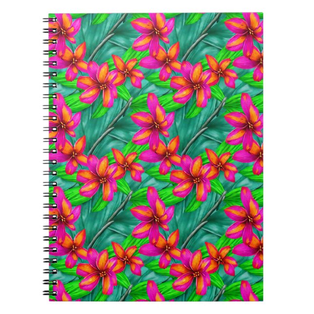 Cuaderno Patrón floral del paraíso tropical (Frente)