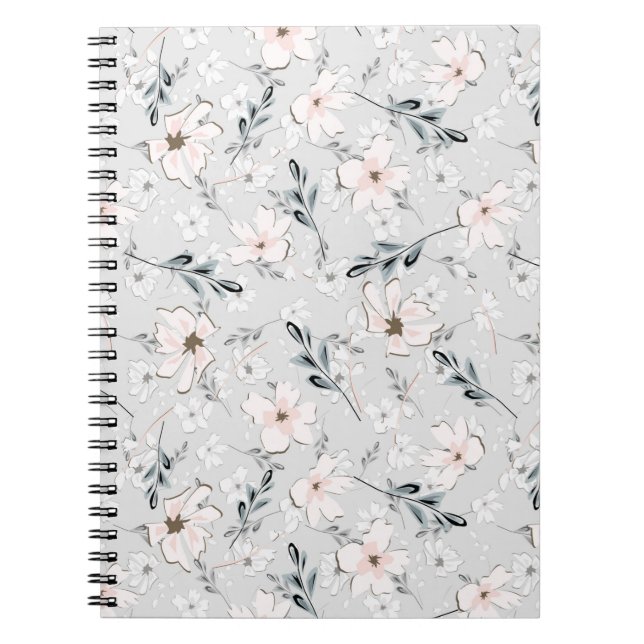 Cuaderno Patrón floral delicado.  (Frente)
