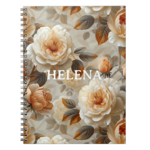 Cuaderno Patrón floral delicado de vintage.