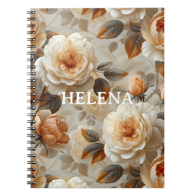 Cuaderno Patrón floral delicado de vintage. (Frente)