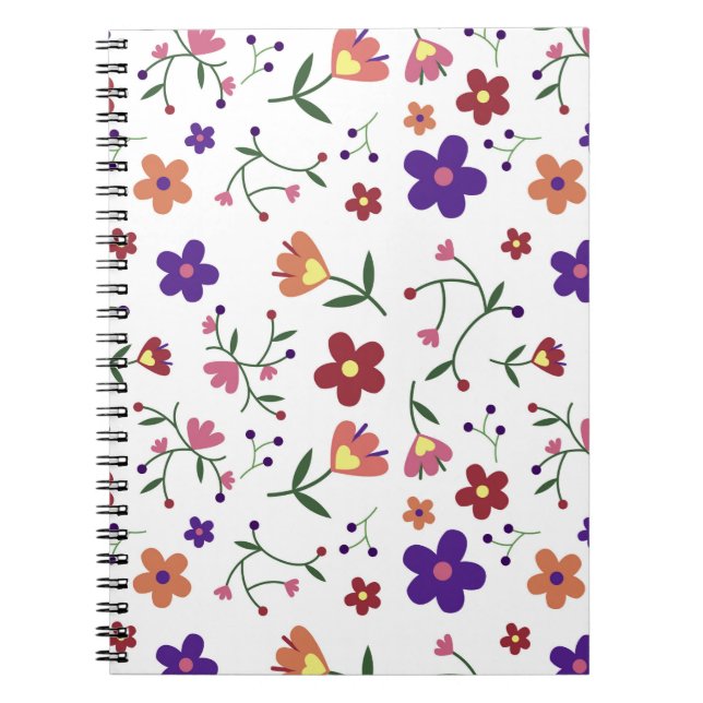 Cuaderno Patrón floral dibujado a mano (Frente)