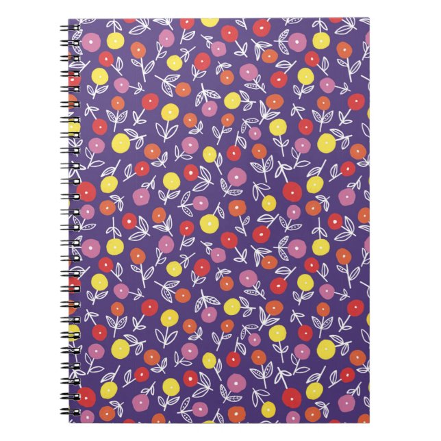 Cuaderno Patrón floral ditsy de Purple Kids (Frente)