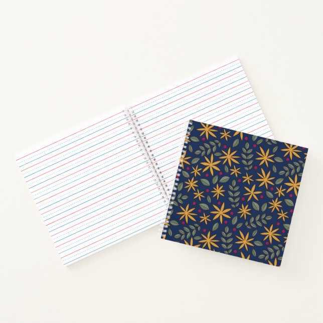Cuaderno Patrón Floral Dorado Diseño Botánico (Interior)