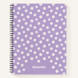 Cuaderno Patrón floral Dulce Blanco Personalizado