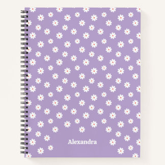 Cuaderno Patrón floral Dulce Blanco Personalizado
