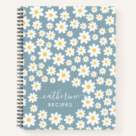 Cuaderno Patrón floral en blanco Receta de Cookbook para es