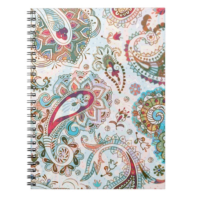 Cuaderno Patrón floral étnico jacobino (Frente)