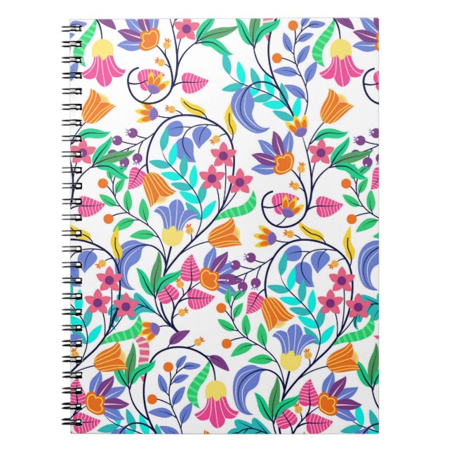 Cuaderno Patrón Floral Exótico Colorido (Frente)