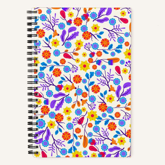 Cuaderno Patrón Floral Exótico Colorido-23146 (Anverso)
