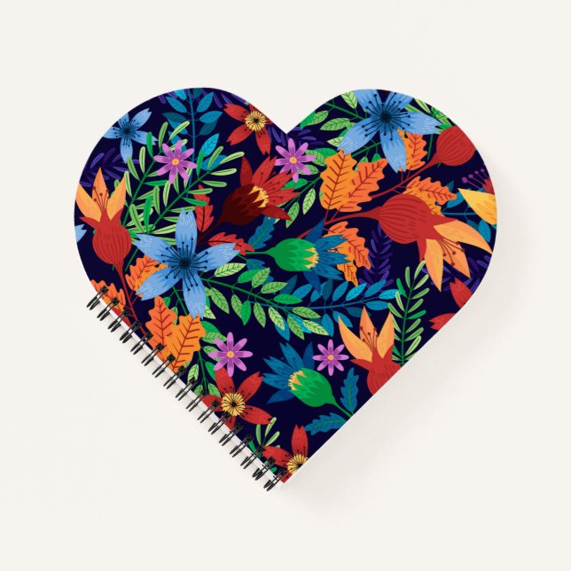 Cuaderno Patrón floral exótico colorido-32436 (Anverso)
