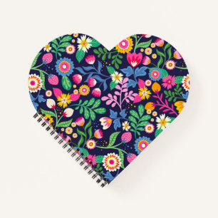 Cuaderno Patrón floral exótico pintado a mano