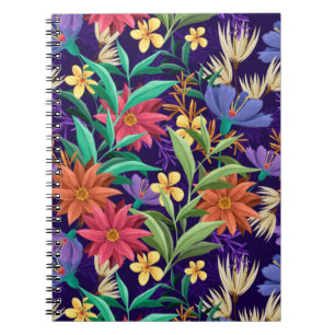 Cuaderno Patrón floral exótico pintado a mano-23100