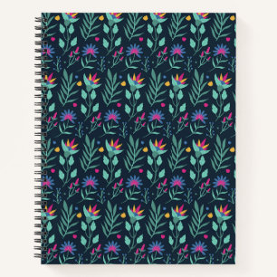 Cuaderno Patrón floral exótico pintado a mano-23206