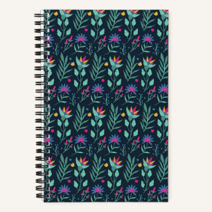 Cuaderno Patrón floral exótico pintado a mano-23206