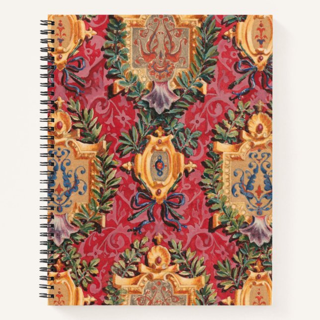 Cuaderno Patrón floral francés decorativo antiguo (Anverso)