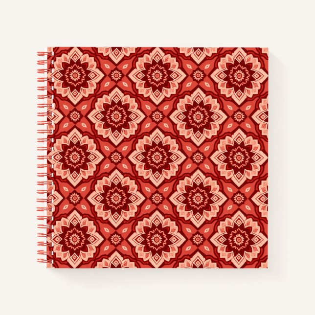 Cuaderno Patrón floral geométrico Boho Mandala (Anverso)