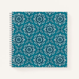 Cuaderno Patrón floral geométrico de Boho elegante