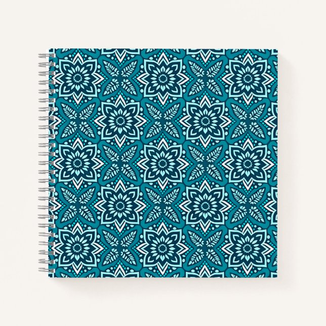 Cuaderno Patrón floral geométrico de Boho elegante (Anverso)