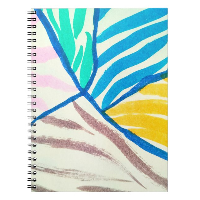 Cuaderno Patrón floral geométrico sin soldadura. Estilo nór (Frente)