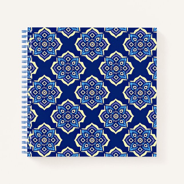 Cuaderno Patrón floral geométrico vibrante (Anverso)