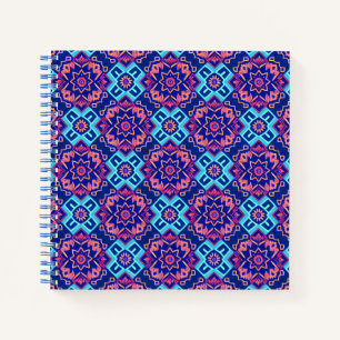 Cuaderno Patrón floral geométrico vibrante