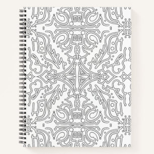 Cuaderno Patrón floral gris minimalista