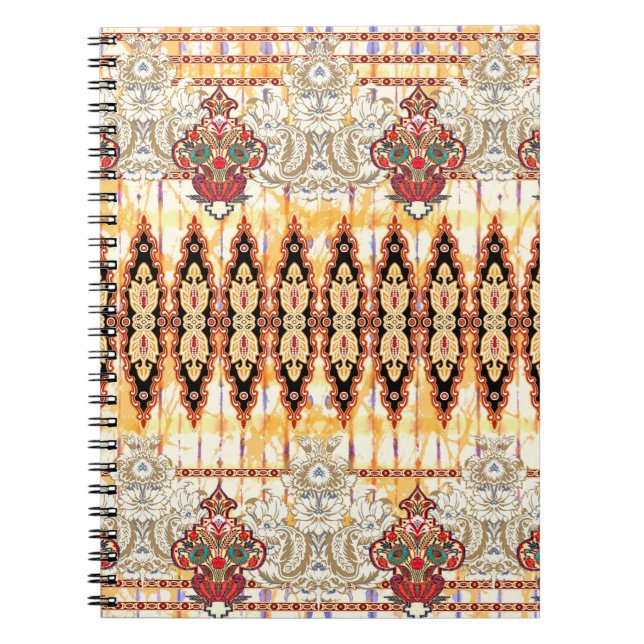 Cuaderno Patrón floral hongo étnico sin foco (Frente)